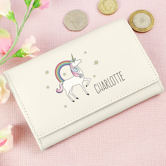 Personalised Unicorn Cream Purse - MK&JD Gifts