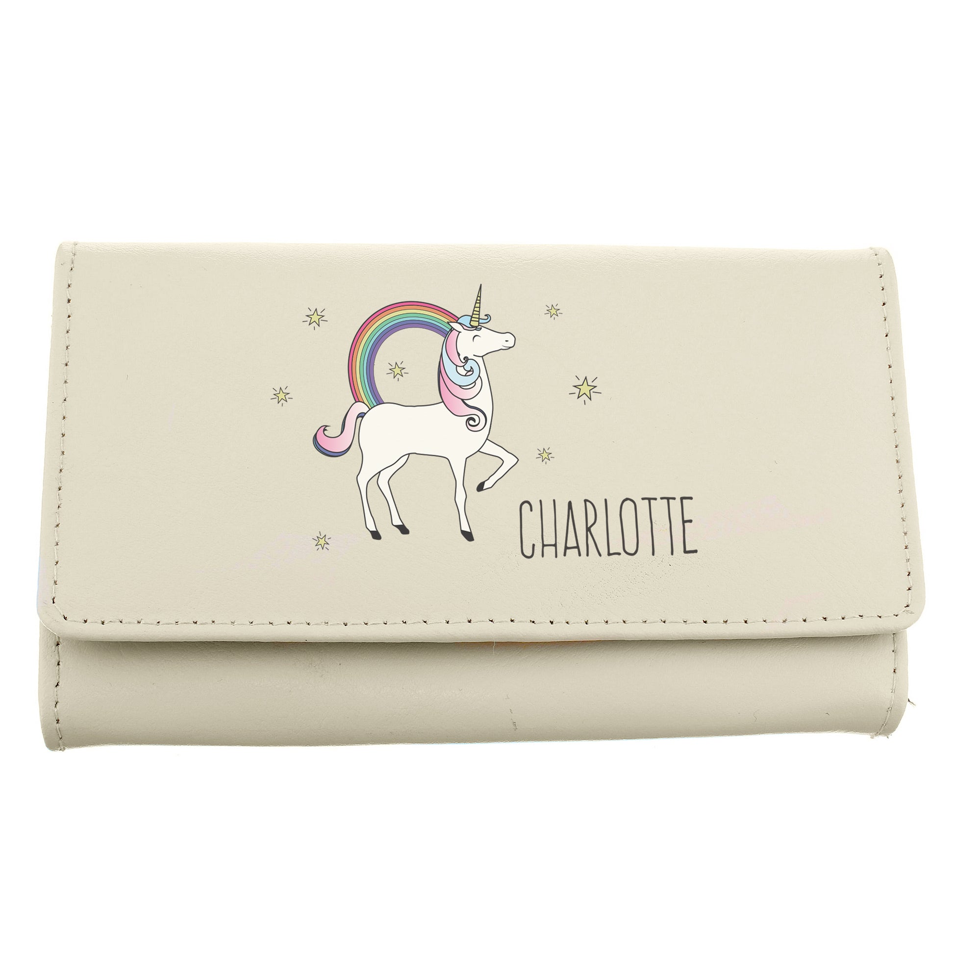 Personalised Unicorn Cream Purse - MK&JD Gifts