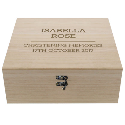 Personalised Any Message Large Wooden Keepsake Box - MK&JD Gifts