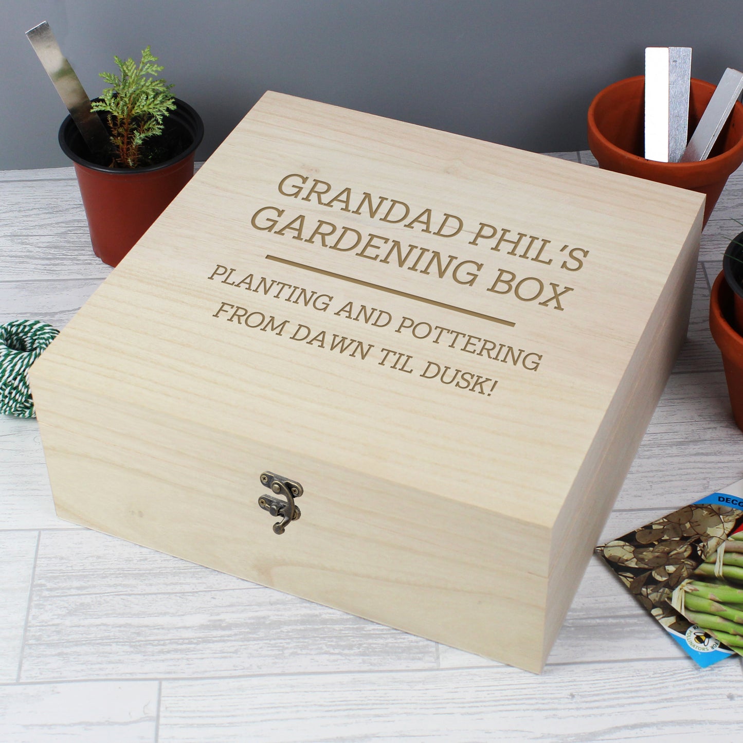 Personalised Any Message Large Wooden Keepsake Box - MK&JD Gifts