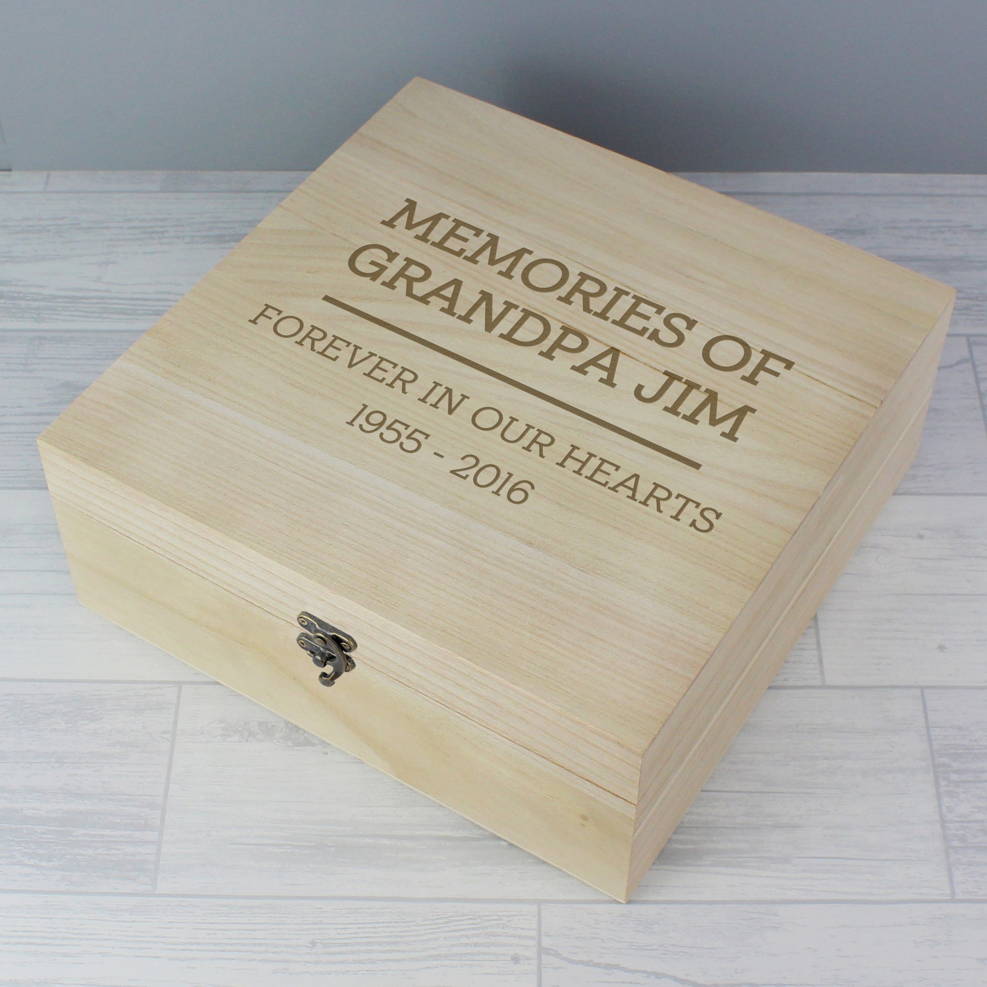 Personalised Any Message Large Wooden Keepsake Box - MK&JD Gifts