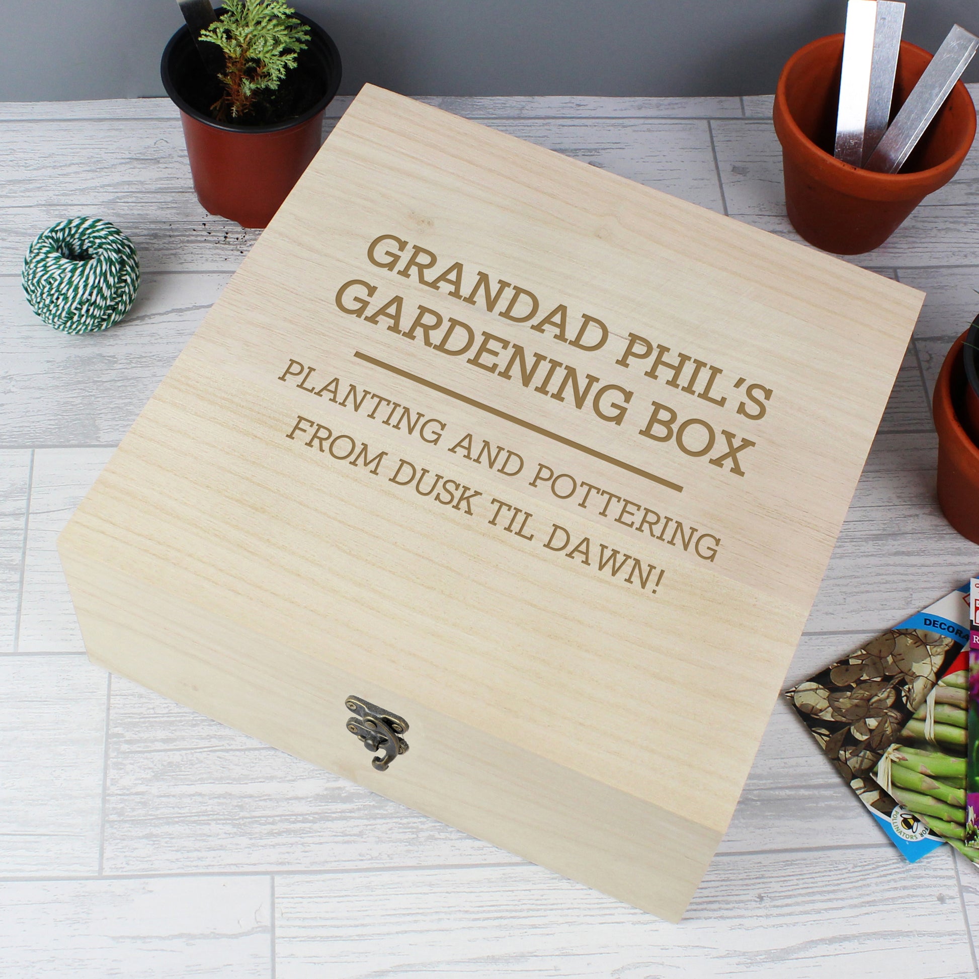 Personalised Any Message Large Wooden Keepsake Box - MK&JD Gifts