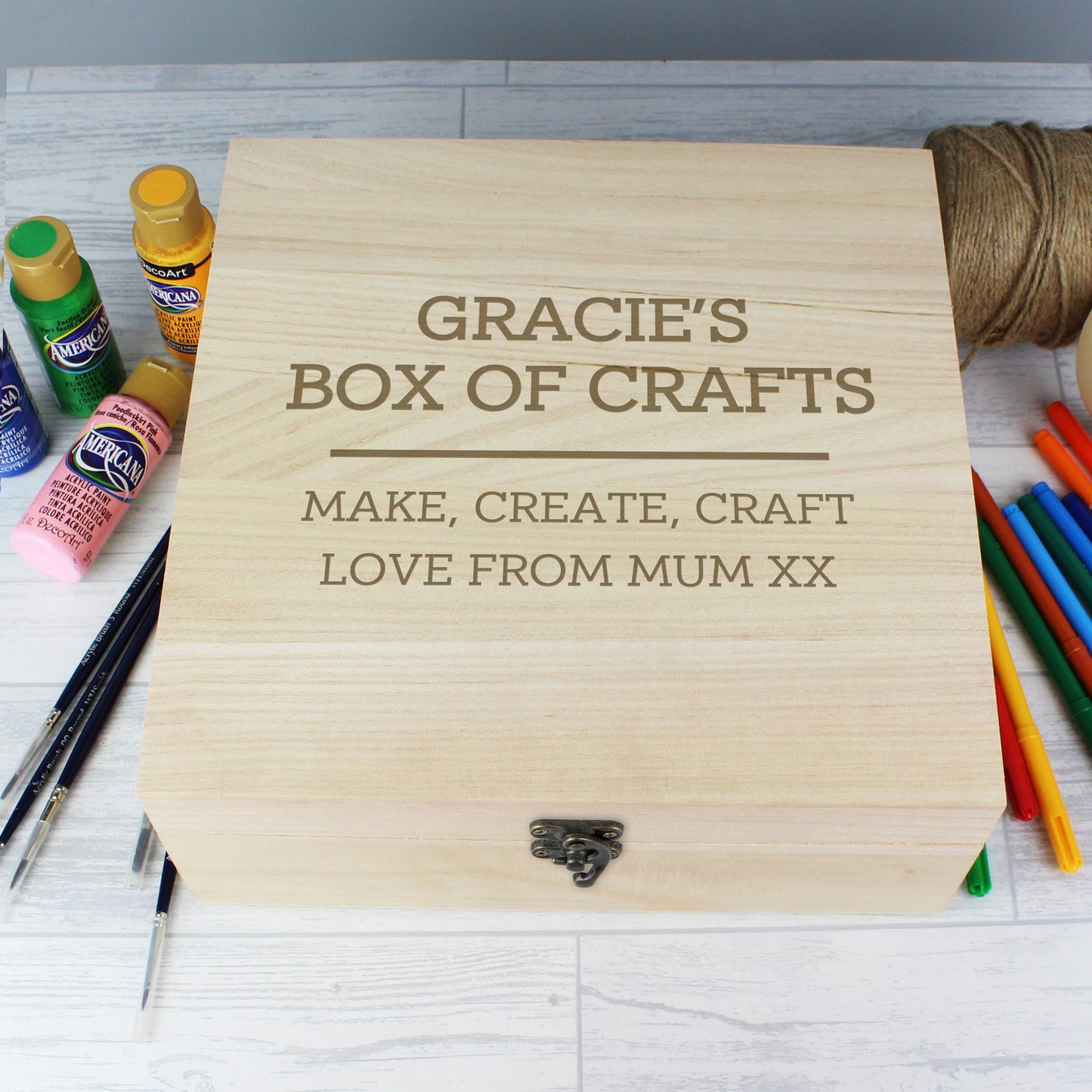 Personalised Any Message Large Wooden Keepsake Box - MK&JD Gifts