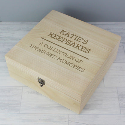 Personalised Any Message Large Wooden Keepsake Box - MK&JD Gifts