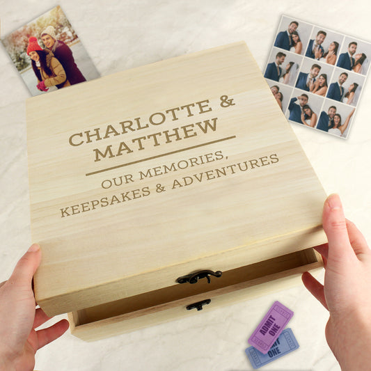 Personalised Any Message Large Wooden Keepsake Box - MK&JD Gifts