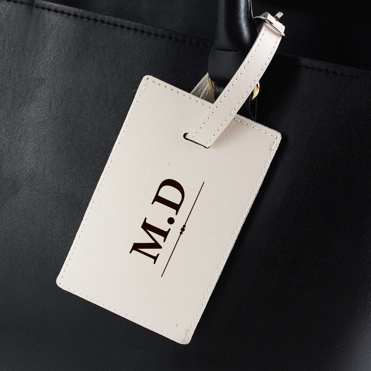 Personalised Classic Initials Cream Luggage Tag - MK&JD Gifts