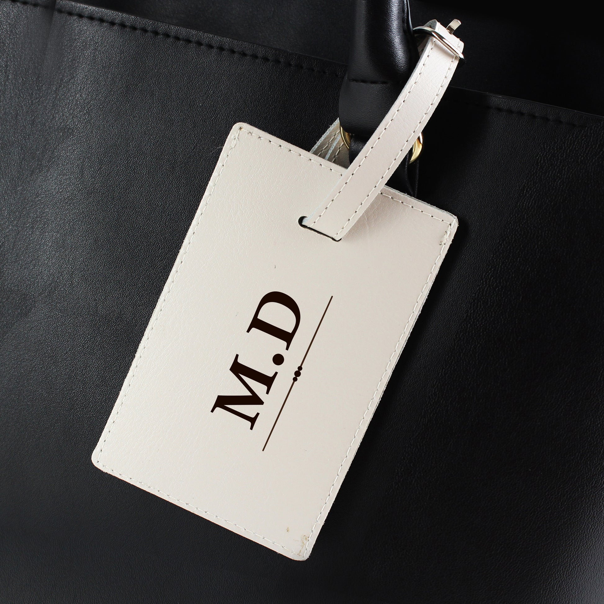 Personalised Classic Initials Cream Luggage Tag - MK&JD Gifts