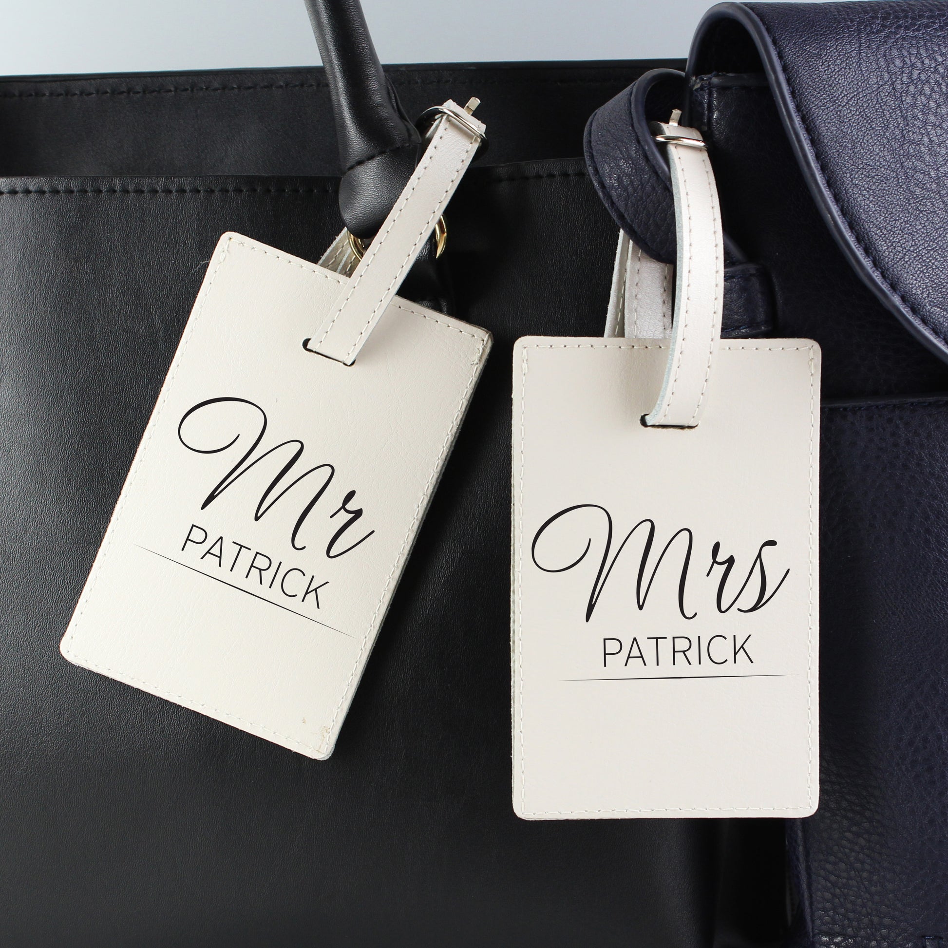 Personalised Couples Classic Cream Luggage Tags - MK&JD Gifts