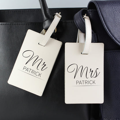 Personalised Couples Classic Cream Luggage Tags - MK&JD Gifts