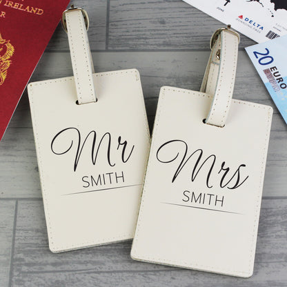 Personalised Couples Classic Cream Luggage Tags - MK&JD Gifts