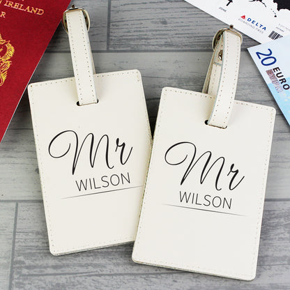 Personalised Couples Classic Cream Luggage Tags - MK&JD Gifts