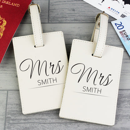 Personalised Couples Classic Cream Luggage Tags - MK&JD Gifts