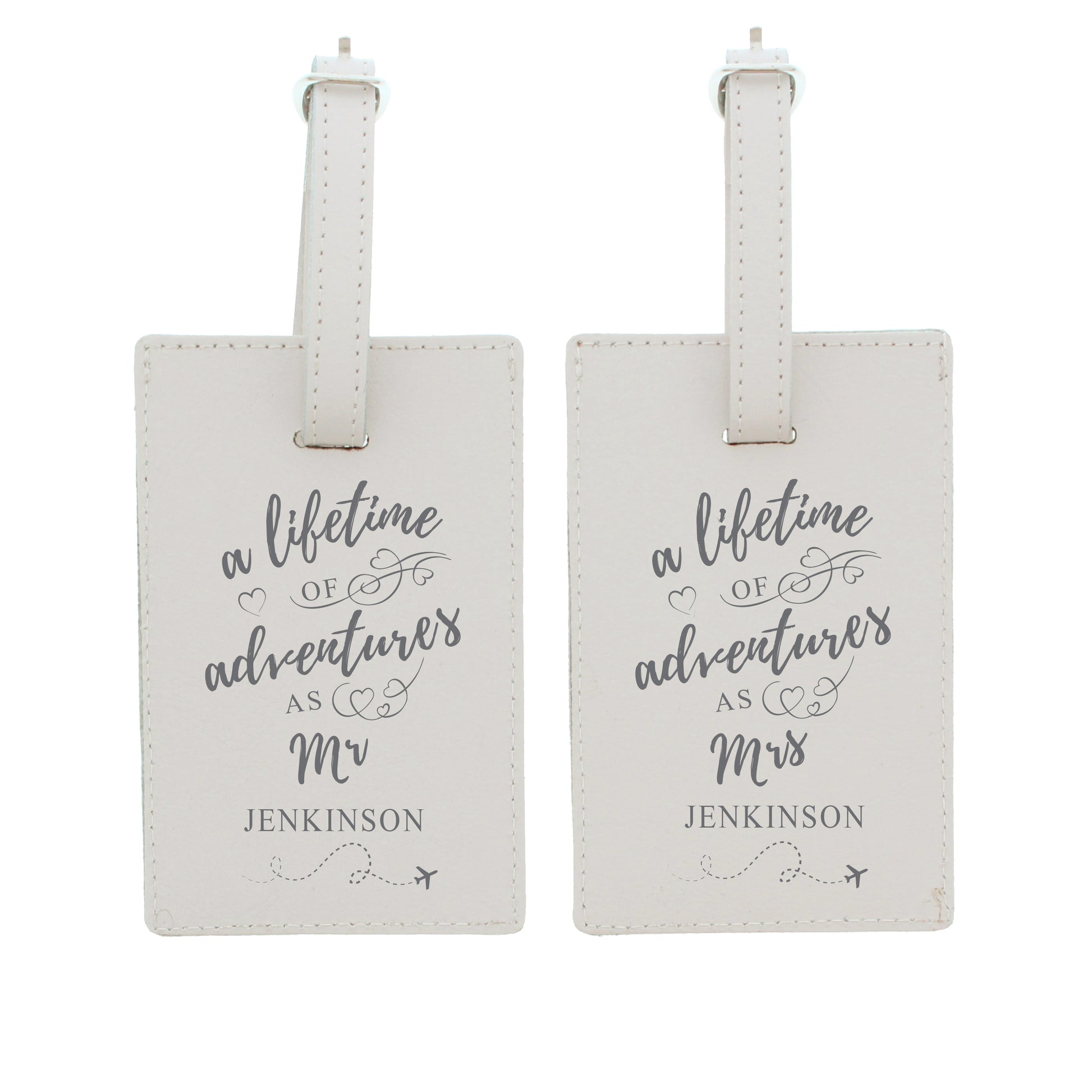 Personalised 'Lifetime of Adventures' Couples Luggage Tags - MK&JD Gifts
