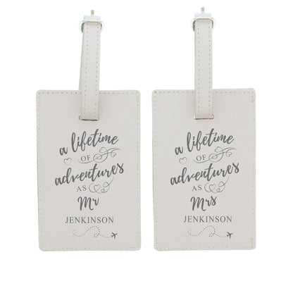 Personalised 'Lifetime of Adventures' Couples Luggage Tags - MK&JD Gifts