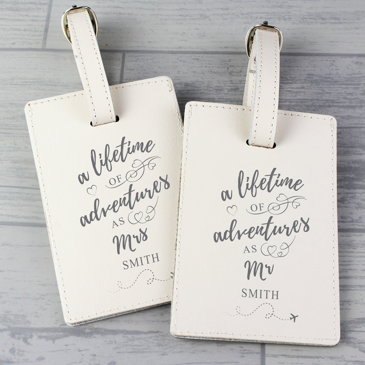 Personalised 'Lifetime of Adventures' Couples Luggage Tags - MK&JD Gifts