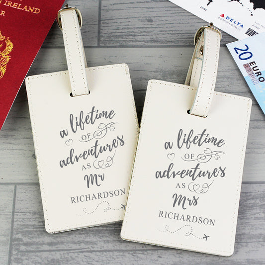 Personalised 'Lifetime of Adventures' Couples Luggage Tags - MK&JD Gifts
