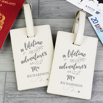 Personalised 'Lifetime of Adventures' Couples Luggage Tags - MK&JD Gifts