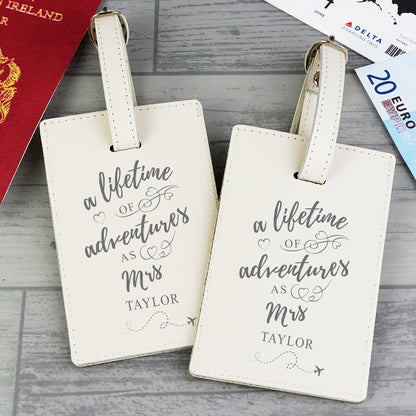 Personalised 'Lifetime of Adventures' Couples Luggage Tags - MK&JD Gifts