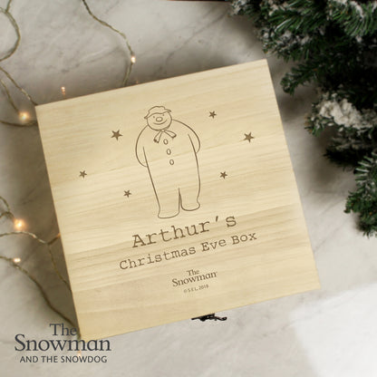 Personalised The Snowman Large Wooden Christmas Eve Box - MK&JD Gifts