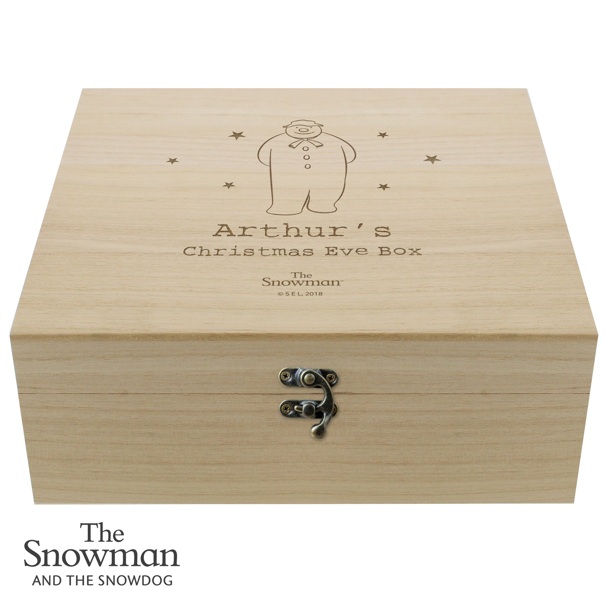 Personalised The Snowman Large Wooden Christmas Eve Box - MK&JD Gifts