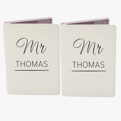Personalised Couples Cream Passport Holders - MK&JD Gifts