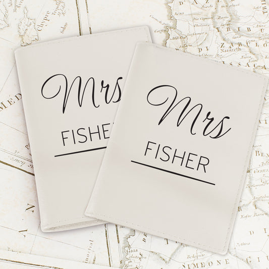 Personalised Couples Cream Passport Holders - MK&JD Gifts