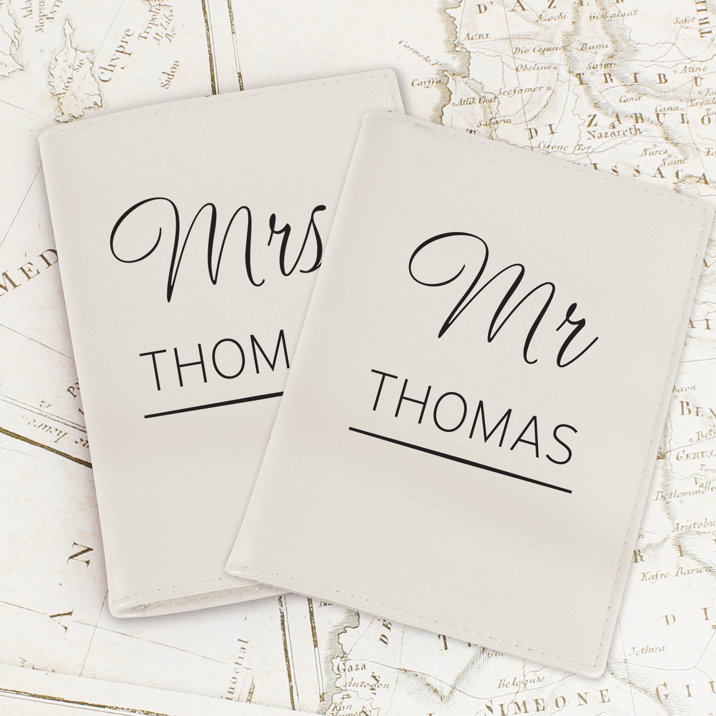Personalised Couples Cream Passport Holders - MK&JD Gifts