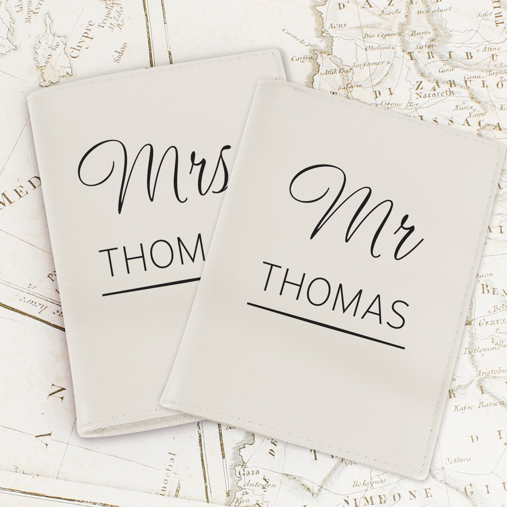Personalised Couples Cream Passport Holders - MK&JD Gifts