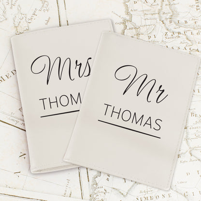 Personalised Couples Cream Passport Holders - MK&JD Gifts