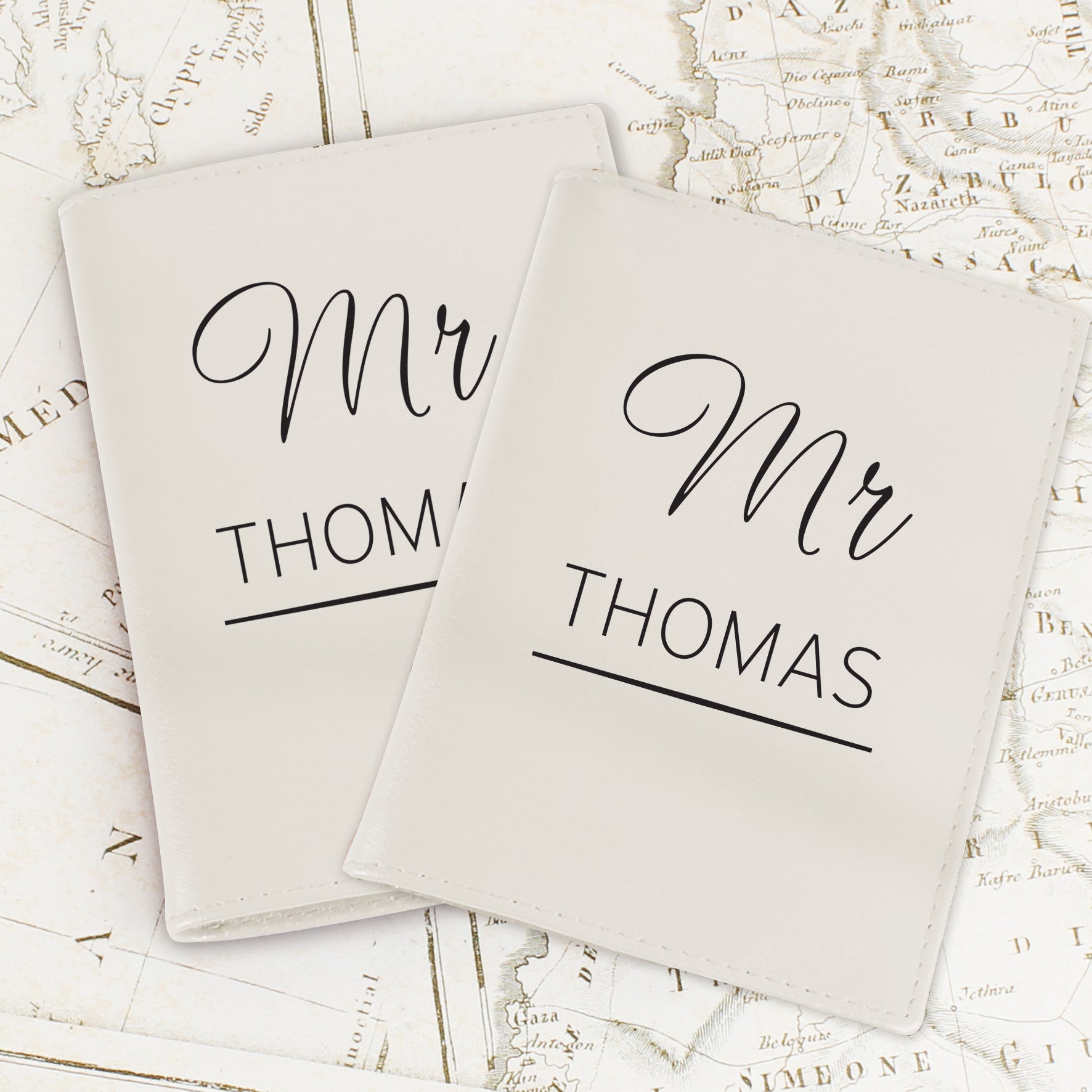 Personalised Couples Cream Passport Holders - MK&JD Gifts