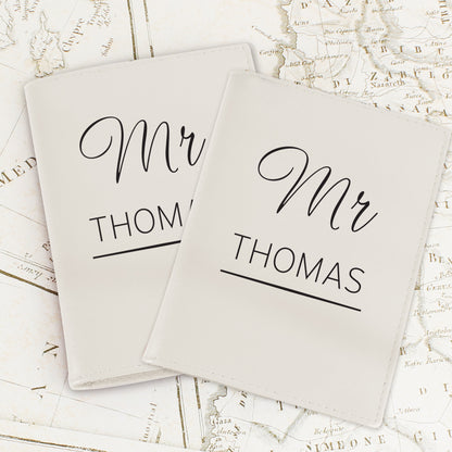 Personalised Couples Cream Passport Holders - MK&JD Gifts