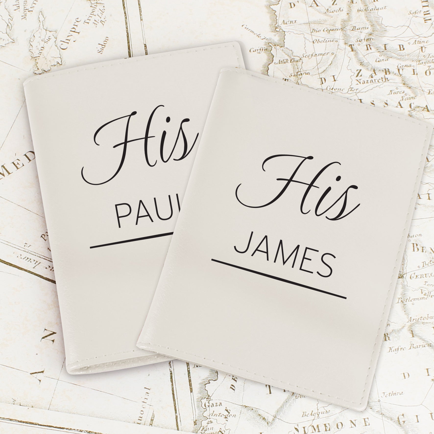 Personalised Couples Cream Passport Holders - MK&JD Gifts