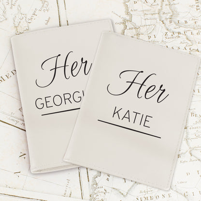 Personalised Couples Cream Passport Holders - MK&JD Gifts