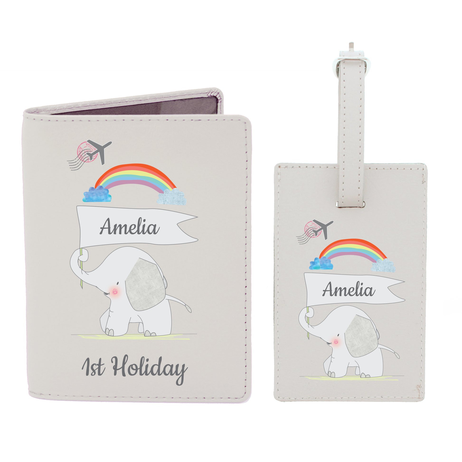 Personalised My 1st Cream Passport Holder & Luggage Tag Set - MK&JD Gifts