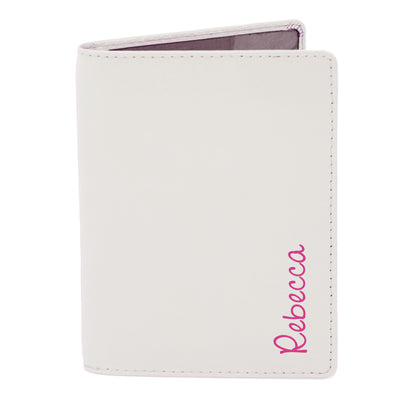Personalised Pink Name Cream Passport Holder - MK&JD Gifts