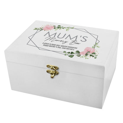 Personalised Abstract Rose White Wooden Keepsake Box - MK&JD Gifts