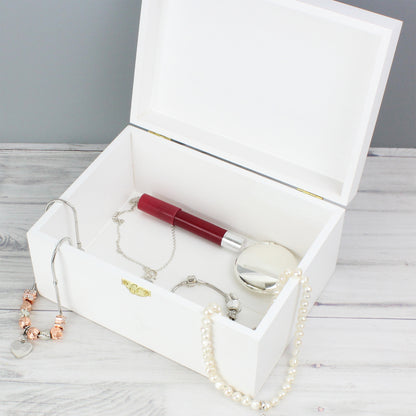 Personalised Abstract Rose White Wooden Keepsake Box - MK&JD Gifts