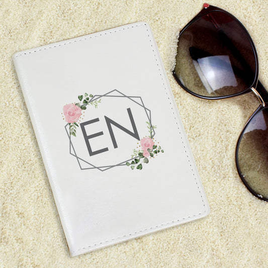 Personalised Floral Cream Passport Holder - MK&JD Gifts