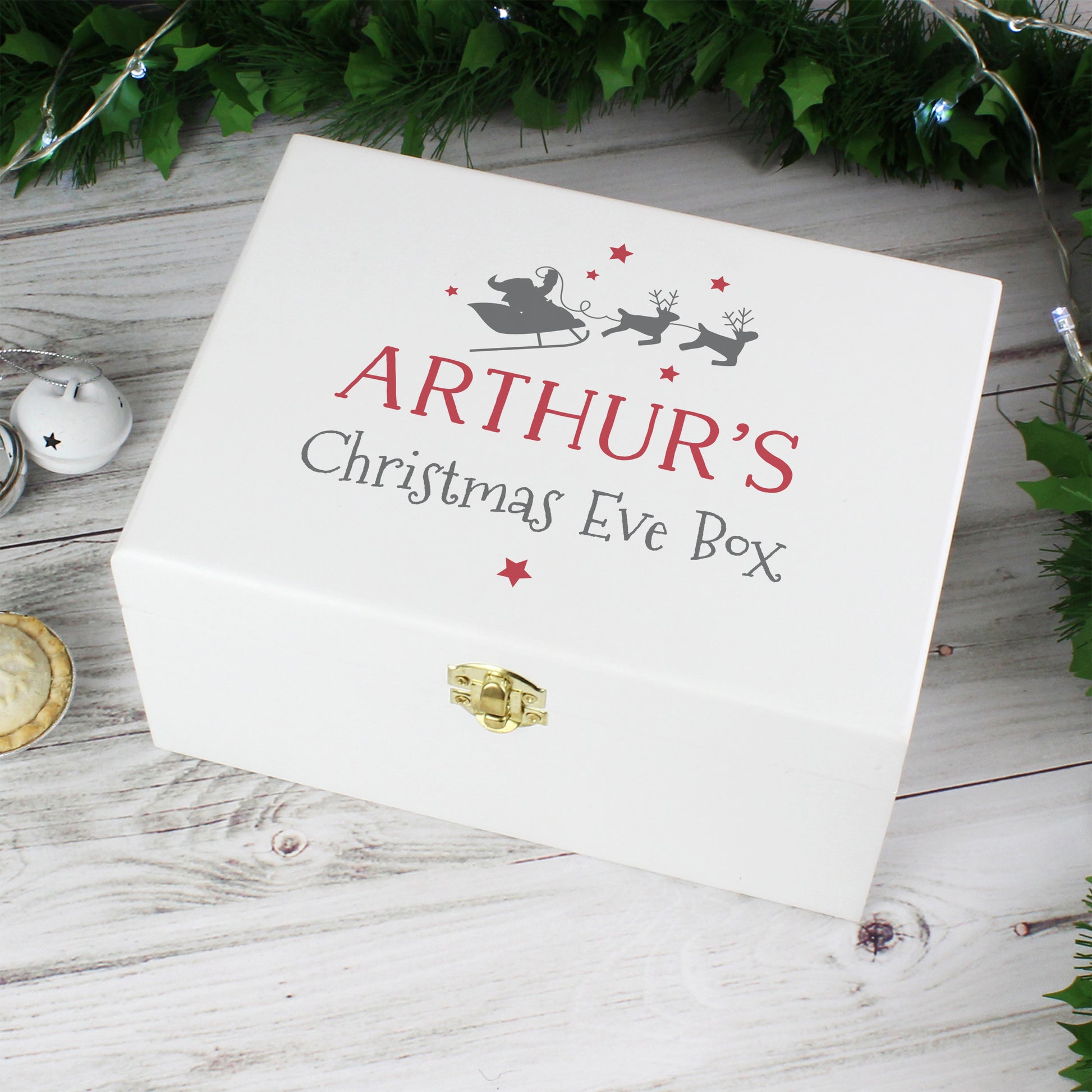 Personalised Christmas Eve White Wooden  Box - MK&JD Gifts