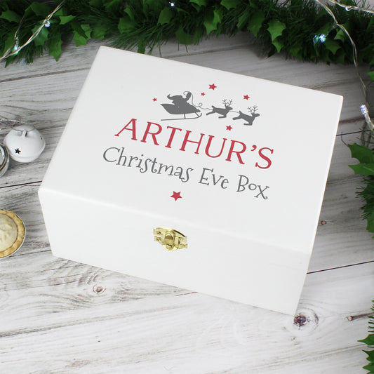 Personalised Christmas Eve White Wooden  Box - MK&JD Gifts