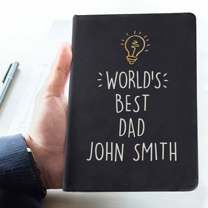 Personalised Light Bulb Black Hardback Notebook - MK&JD Gifts