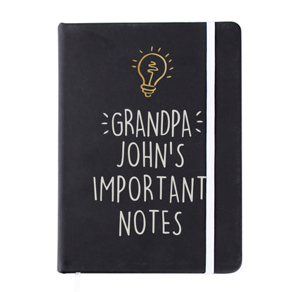 Personalised Light Bulb Black Hardback Notebook - MK&JD Gifts