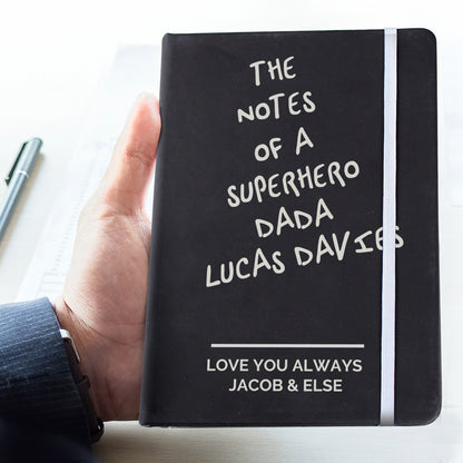 Personalised Free Text Black Hardback Notebook - MK&JD Gifts