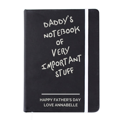 Personalised Free Text Black Hardback Notebook - MK&JD Gifts