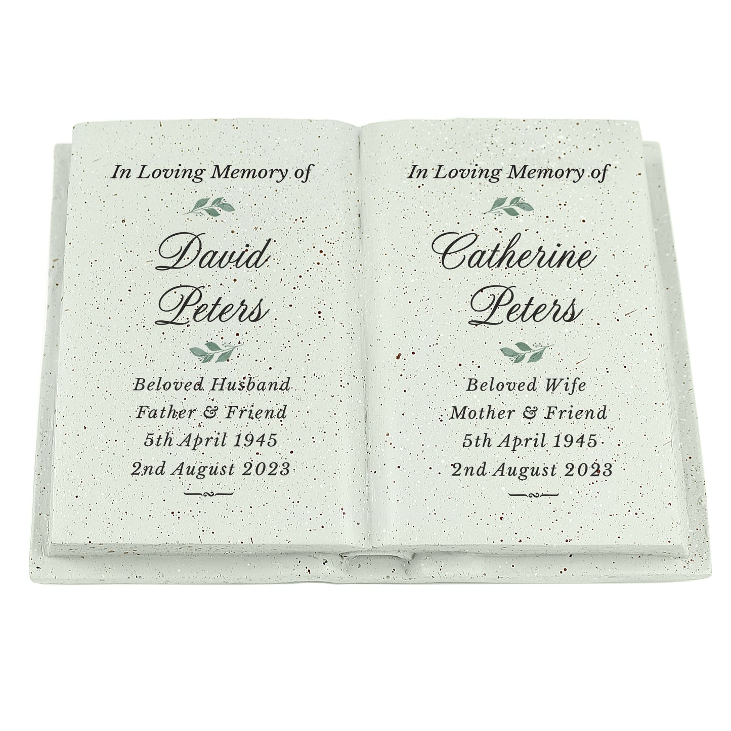 Personalised Couples In Loving Memory Resin Book - MK&JD Gifts
