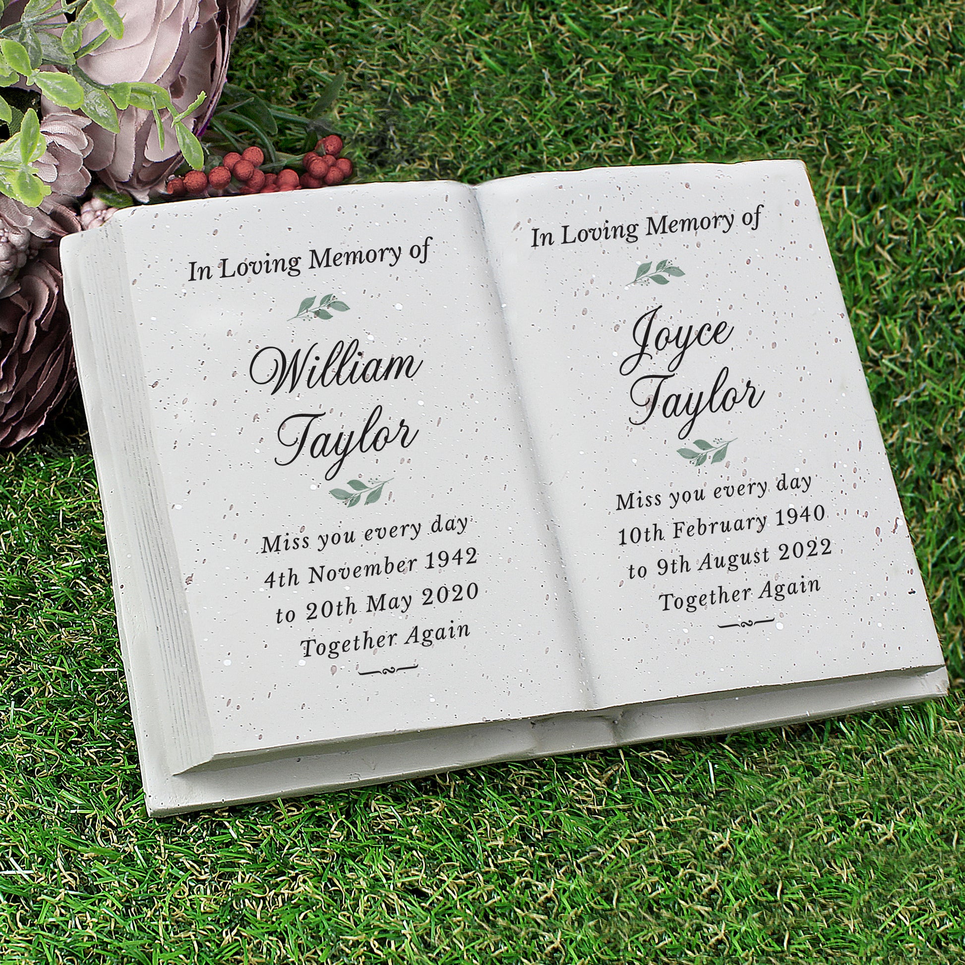 Personalised Couples In Loving Memory Resin Book - MK&JD Gifts