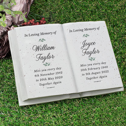 Personalised Couples In Loving Memory Resin Book - MK&JD Gifts
