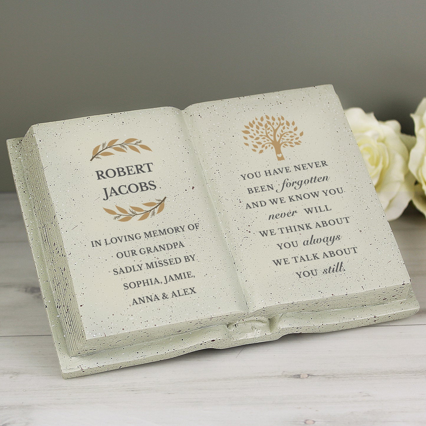 Personalised Family Tree Memorial Resin Book - MK&JD Gifts