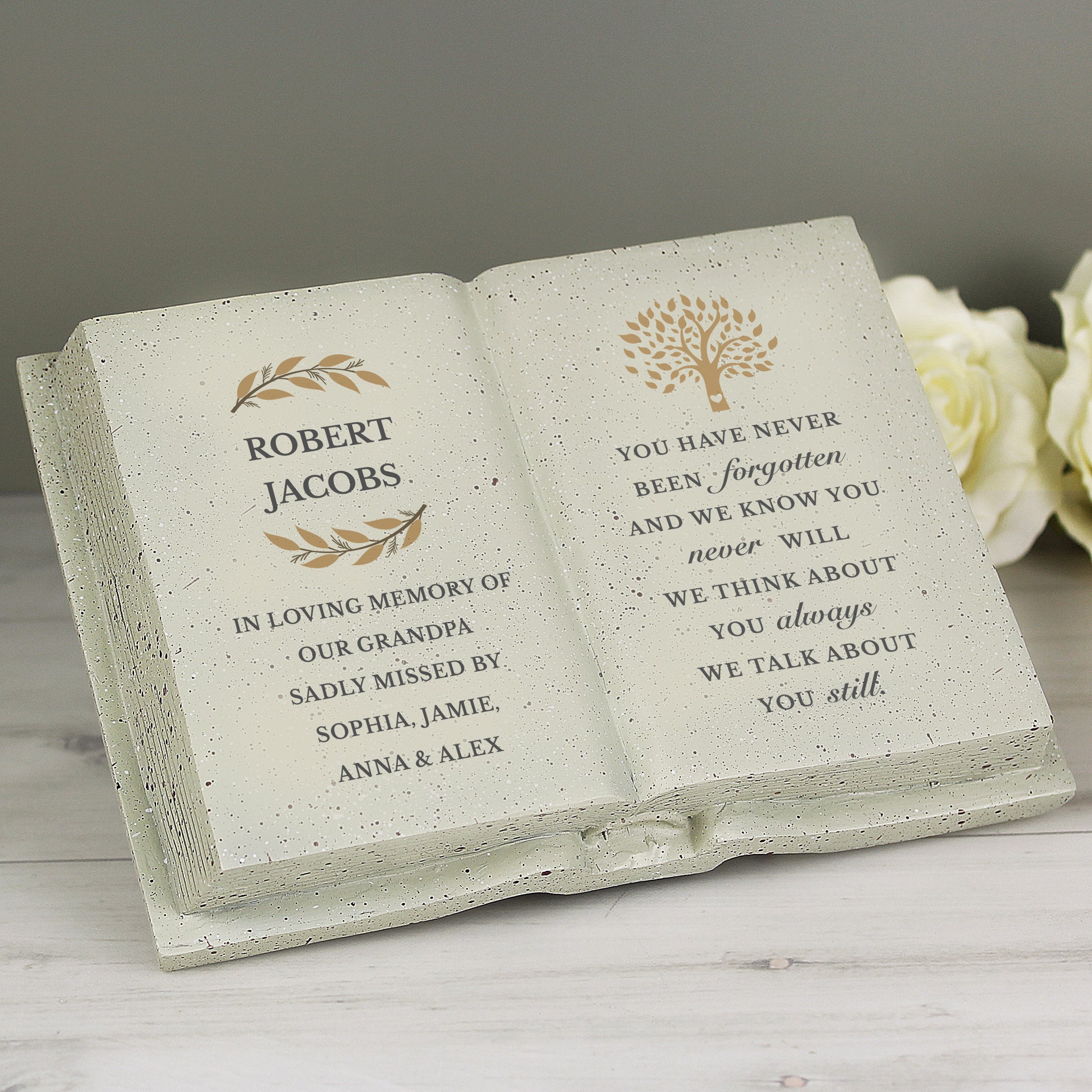 Personalised Family Tree Memorial Resin Book - MK&JD Gifts