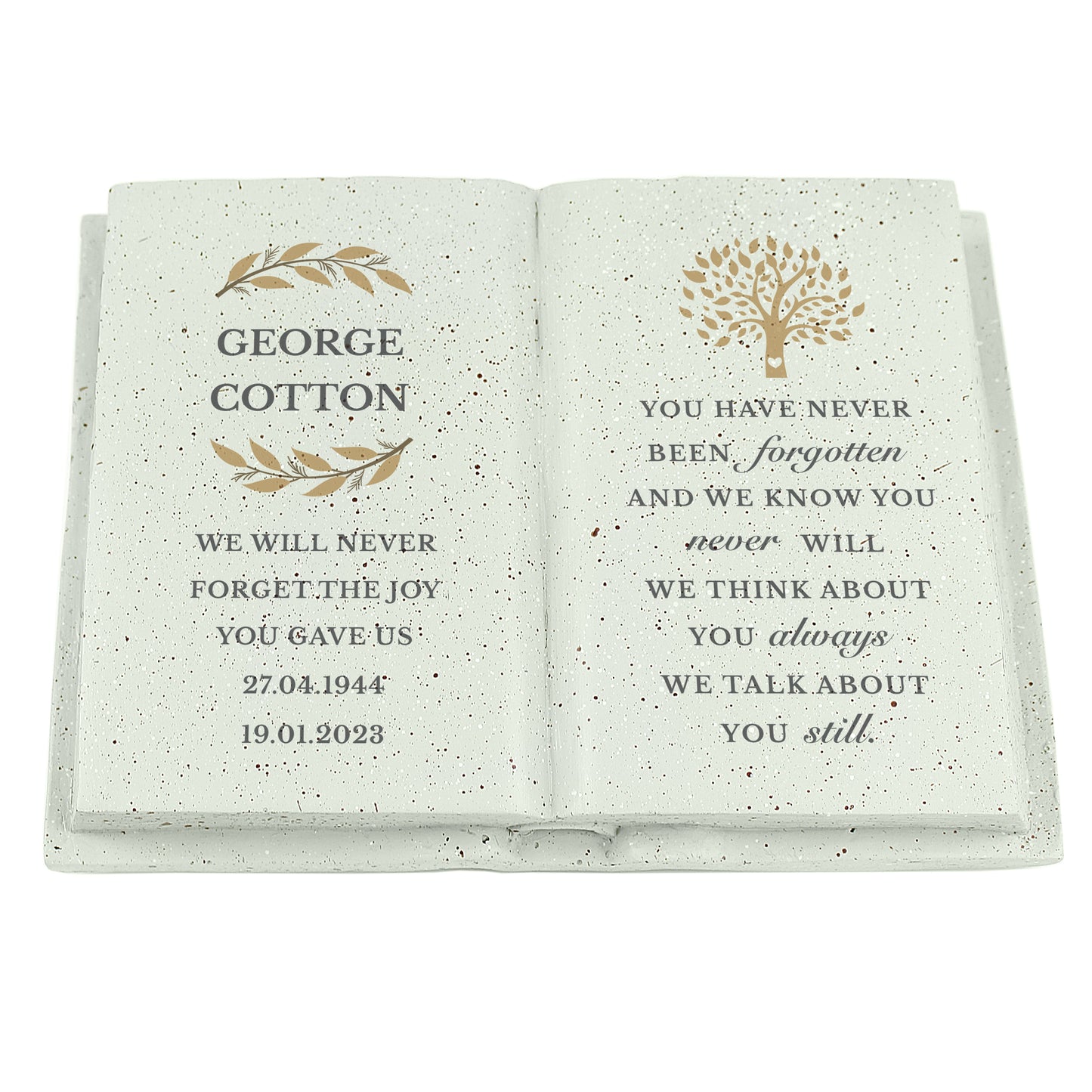 Personalised Family Tree Memorial Resin Book - MK&JD Gifts